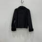 NWT Womens Black Long Sleeve Faux Suede Sherpa Button Front Jacket Size M image number 2