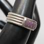 Artisan MGD Signed Sterling Silver Purple Accent Ring Size 6 - 4.0g image number 3