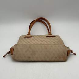 Dooney And Bourke Womens Beige Brown Monogram Drawstring Top Handle Handbag alternative image