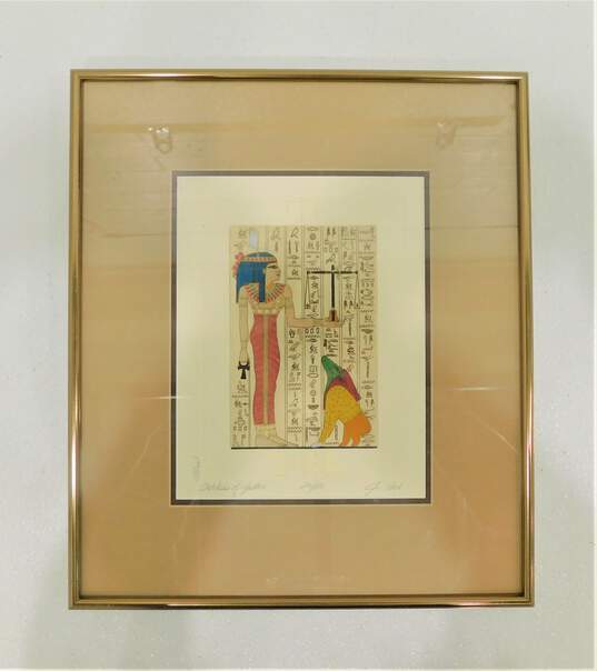 Jan Fleck Egyptian Art Etching Maat Goddess of Justice Limited #20/150 Signed image number 1