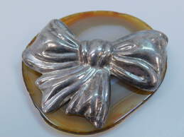Taxco Mexico 925 Modernist Puffed Bow Statement Brooch 25.1g