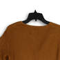 Womens Brown Wrap V-Neck Tie Waist Long Sleeve Blouse Top Size XS image number 4