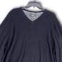 Mens Black Tight-Knit Long Sleeve V-Neck Pullover Sweater Size 2XL image number 3