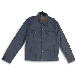 Levi Strauss & Co. Womens Blue Denim Long Sleeve Button-Front Jacket Size L