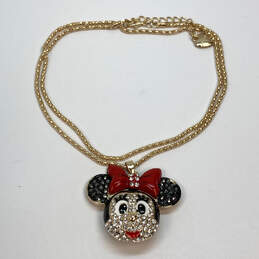 Designer Betsey Johnson Gold-Tone Chain Minnie Mouse Pendant Necklace alternative image