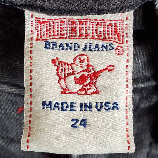 True Religion Women Black Wash Straight Jeans Sz 24 image number 3