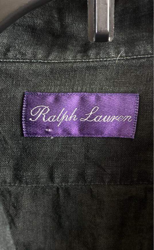 Ralph Lauren Men Black Linen Button Up Shirt XL image number 3