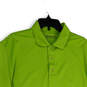 Mens Green Spread Collar Short Sleeve Side Slit Golf Polo Shirt Size Large image number 3