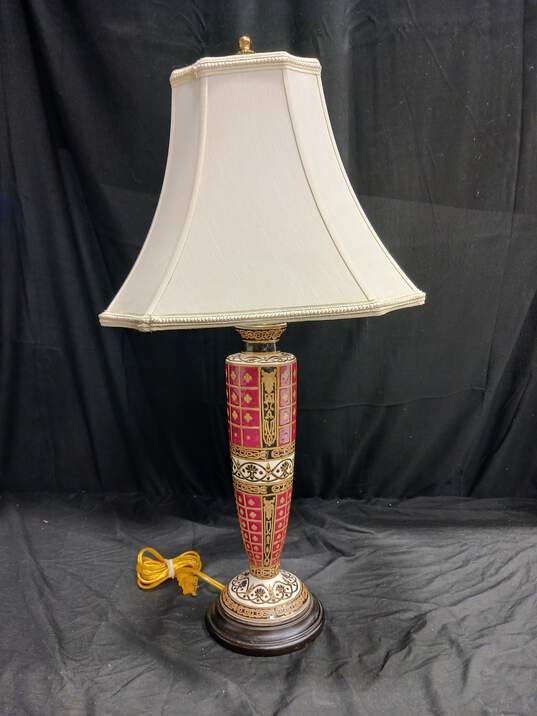 Vintage Oriental Accent Porcelain Lamp image number 1