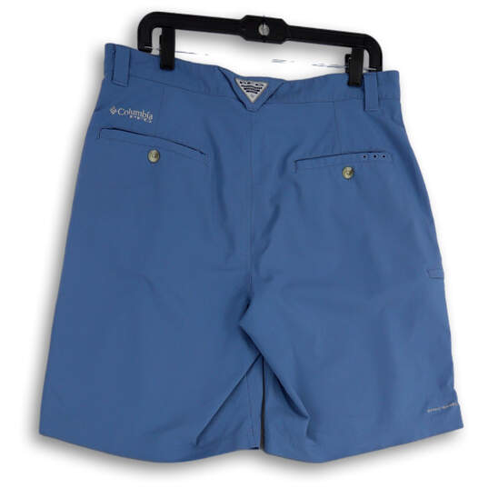 Mens Blue Flat Front Slash Pocket Low Rise Fishing Cargo Shorts Size 34/10 image number 2