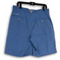Mens Blue Flat Front Slash Pocket Low Rise Fishing Cargo Shorts Size 34/10 image number 2
