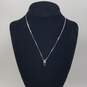 AD 14k White Gold Diamond Sapphire Pendant Necklace 4.1g image number 1