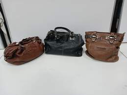 Bundle Of 3 B. Makowsky Black & Brown Handbags alternative image