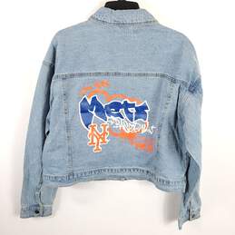 Wear By Erin A. Women Blue NY Mets Jean Jacket XL NWT alternative image