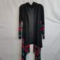 Black fiesta stripe open front knit cardigan women's 2X 3X plus nwt image number 1