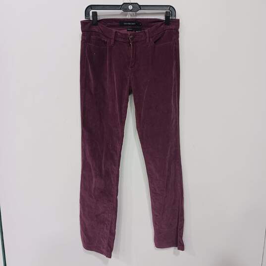 Calvin Klein Women's Plum Corduroy Straight Jeans Size 4 image number 1