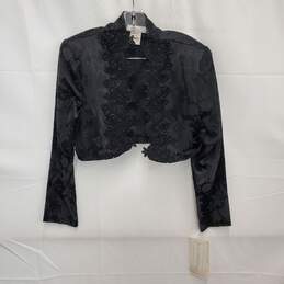 NWT Scott McClintock WM's Black Jacquard Brocade Jeweled Mini Dress Set Size 12