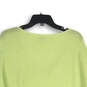 Womens Green Knitted Long Sleeve V-Neck Regular Fit Pullover Sweater Size L image number 4