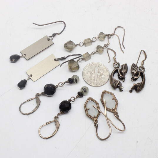 Assortment of 5 Pairs Sterling Silver Earrings - 15.3g image number 7