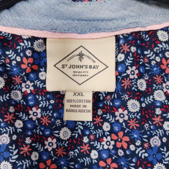 St. John's Bay Floral Print Button Up Shirt Women's Size XXL image number 4