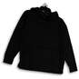 Womens Black Long Sleeve Side Slit Stretch Pullover Hoodie Size Medium image number 1
