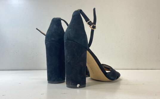 Sam Edelman Suede Strappy Platform Sandals Black 11 image number 5