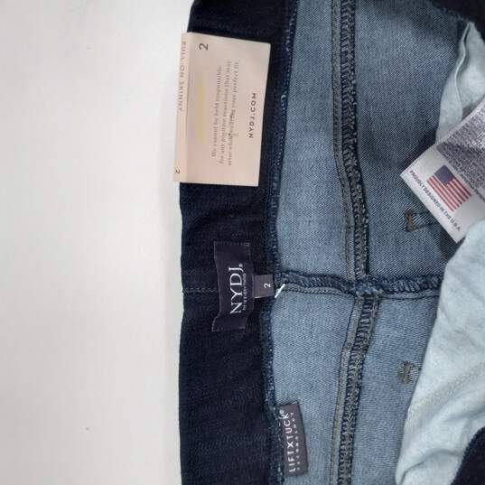 Women's Dark Blue Pull-On Skinny Jeans Size 2 NWT image number 4