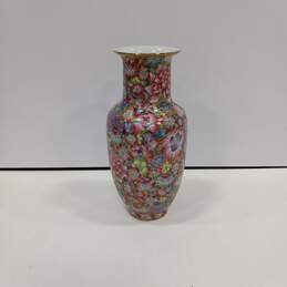 Pink Floral Pattern w/ Gold Accent Porcelain Vase alternative image