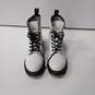Dr. Martens Tall White Lace Up Leather Combat Style Boots Size 8 image number 1