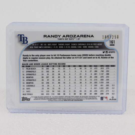 2022 Randy Arozarena Topps Chrome Purple Refractor All-Star Rookie /250 Rays image number 3