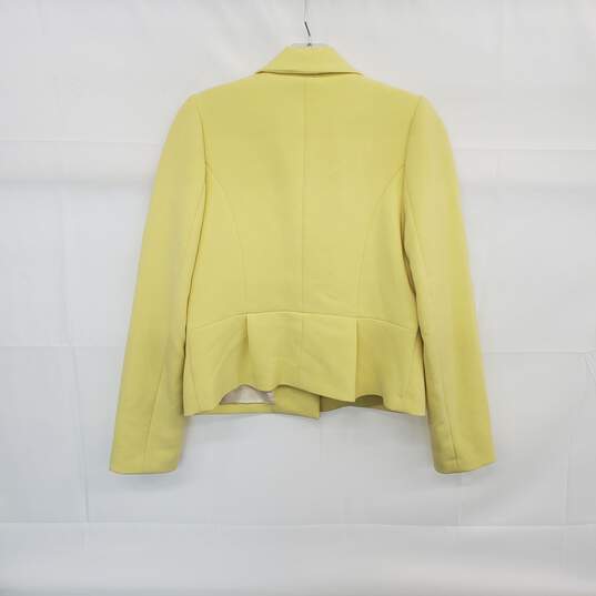 Five Plus Yellow Lined Floral Embellished Blazer Jacket WM S image number 2