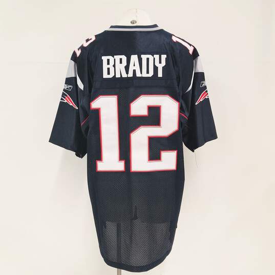 Reebok Men's New England Patriots Tom Brady #12 Navy Jersey Sz. 3XL image number 2