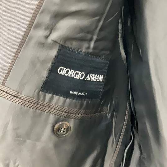 Giorgio Armani Mens Gray Two-Button Blazer & Flat Front Pants Set Size 52 w/ COA image number 7