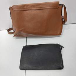 Calvin Klein Leather Convertible Crossbody Bag w/Clutch Bag 2pc Bundle alternative image