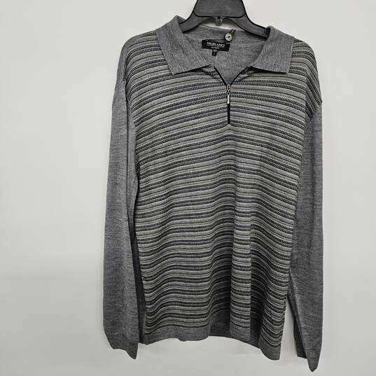 Grey Long Sleeve Collared Sweater image number 1