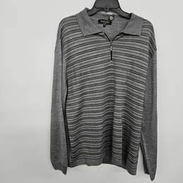 Grey Long Sleeve Collared Sweater