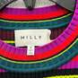 Womens Multicolor Striped Long Sleeve Knitted Crew Neck Sweater Dress Size P image number 3
