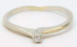 14K White Gold Diamond Accent Solitaire Ring 1.3g alternative image
