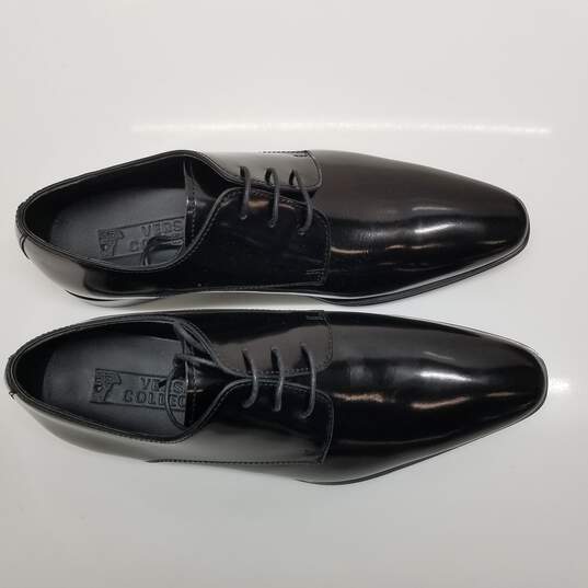 AUTHENTICATED Versace Black Leather Derby Dress Shoes Size 41 image number 2
