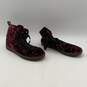 Dr. Martens Womens Hackney Burgundy Floral Lace-Up Ankle Combat Boots Size 9 image number 2