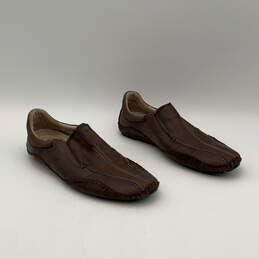 Mens Brown Leather Round Toe Casual Slip-On Loafer Shoes Size EUR 42 alternative image