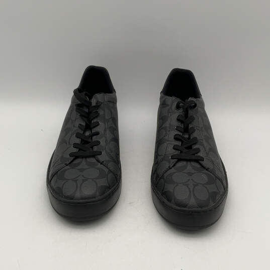 Mens G4949 Black Signature Print Round-Toe Lace-Up Sneaker Shoes Size 13D image number 3