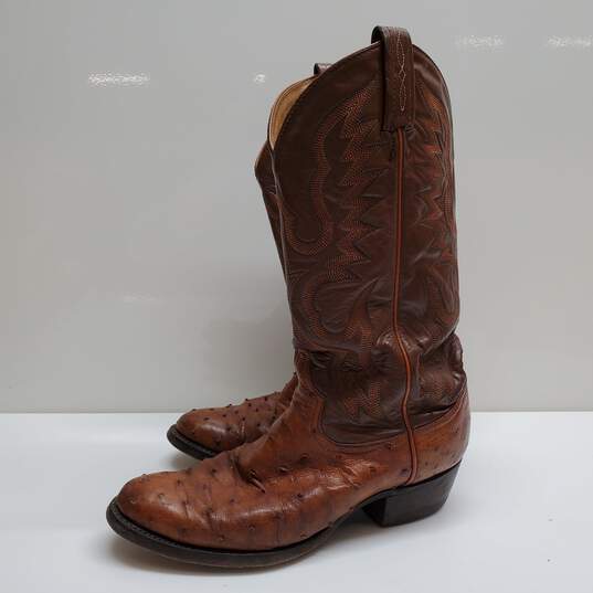 Tony Lama Western Cowboy Brown Leather Mens 7.5D image number 1