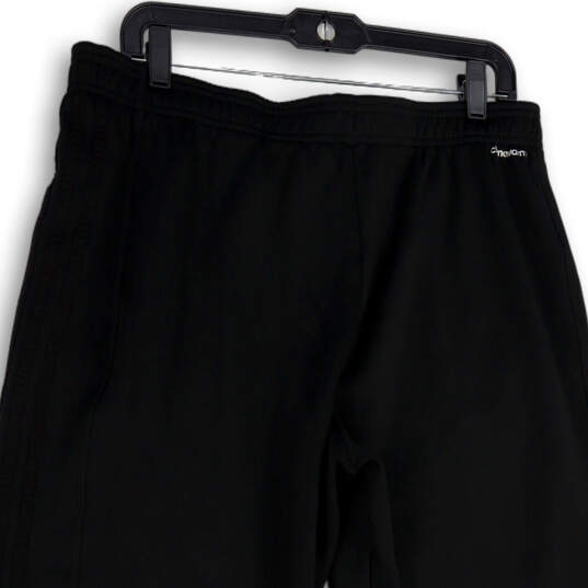 Mens Black White Flat Front Pull-On Yoga Training Capri Pants Size XL image number 4