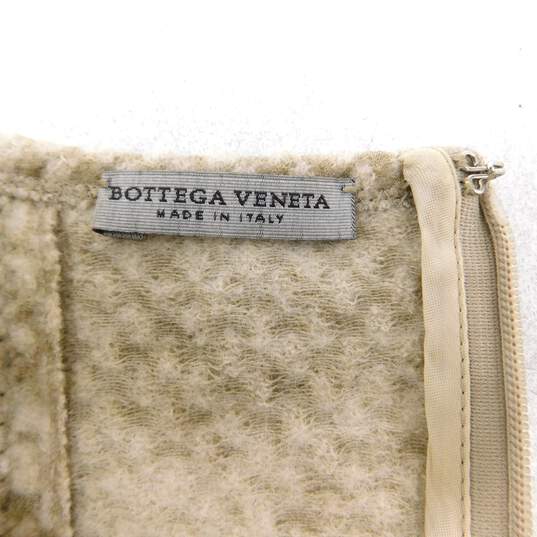 Vintage Bottega Veneta Ivory Wool Blend Bubble Stitch Women's Long Sleeve Dress Size 38 with COA image number 7