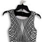 NWT Womens Black White Sequins Geometric Back Cutout Sheath Dress Size 3 image number 3
