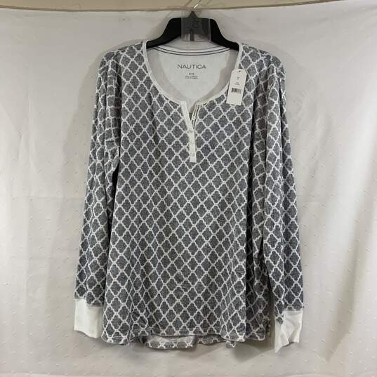 Women's Grey Nautica Fleece Pajama Set, Sz. XL image number 1