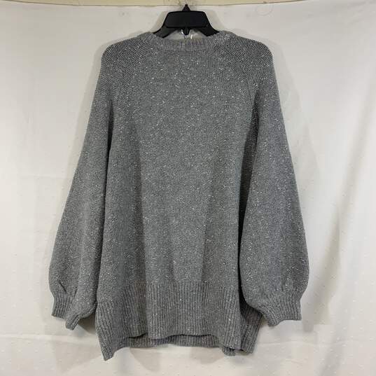 Women's Grey/Silver Lauren Conrad Long Sleeve Sweater, Sz. 2X image number 2