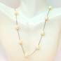Artisan 925 Moonstone Triangle & Knot Pendants & Pearls Station Chain Necklaces image number 8