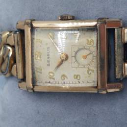 Benrus GP 17 Jewels Gold Tone Tank Vintage Watch